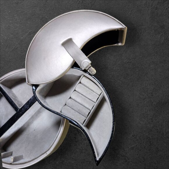 Wolf Designs Yin Yang Silver Round Jewelry Box Multi Compartment Travel Case - Picture 5 of 9